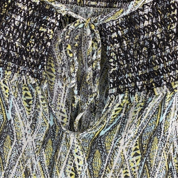 NOA Noa Green Boho Embroidered Semi Sheer Viscose Blouse Medium - Picture 6 of 11